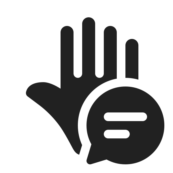 Ic Fluent Hand Left Chat 20 Filled