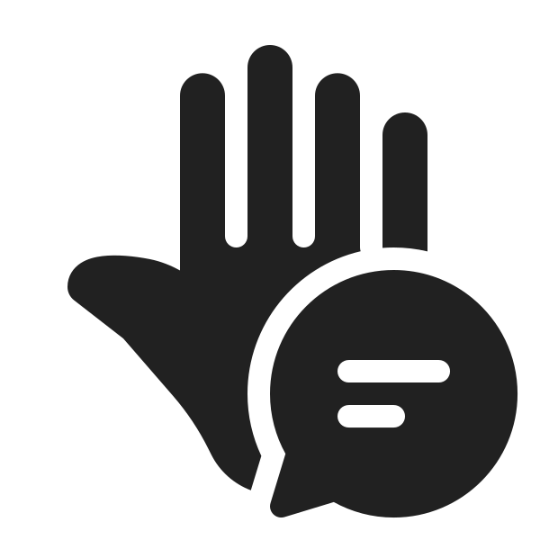 Ic Fluent Hand Left Chat 24 Filled