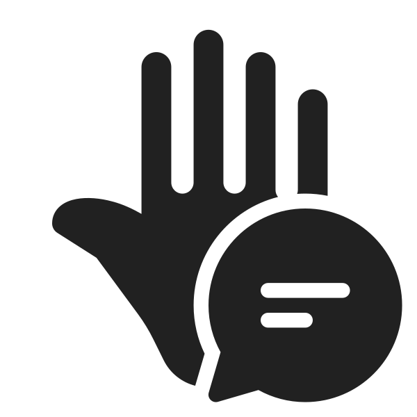 Ic Fluent Hand Left Chat 28 Filled
