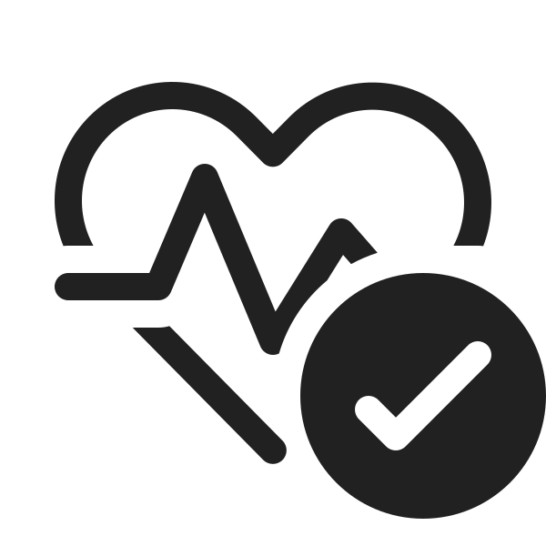 Ic Fluent Heart Pulse Checkmark 20 Regular