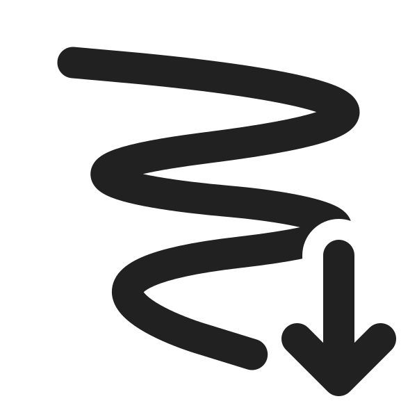 Ic Fluent Ink Stroke Arrow Down 20 Filled