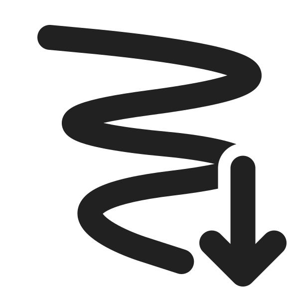 Ic Fluent Ink Stroke Arrow Down 24 Filled
