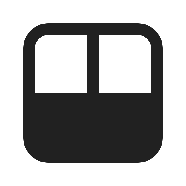 Ic Fluent Layout Row Two Split Top Focus Bottom 24 Filled