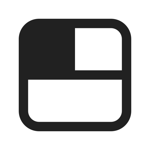 Ic Fluent Layout Row Two Split Top Focus Top Left 24 Filled