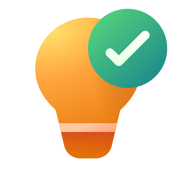 Ic Fluent Lightbulb Checkmark 20 Color
