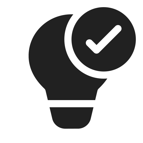 Ic Fluent Lightbulb Checkmark 20 Filled