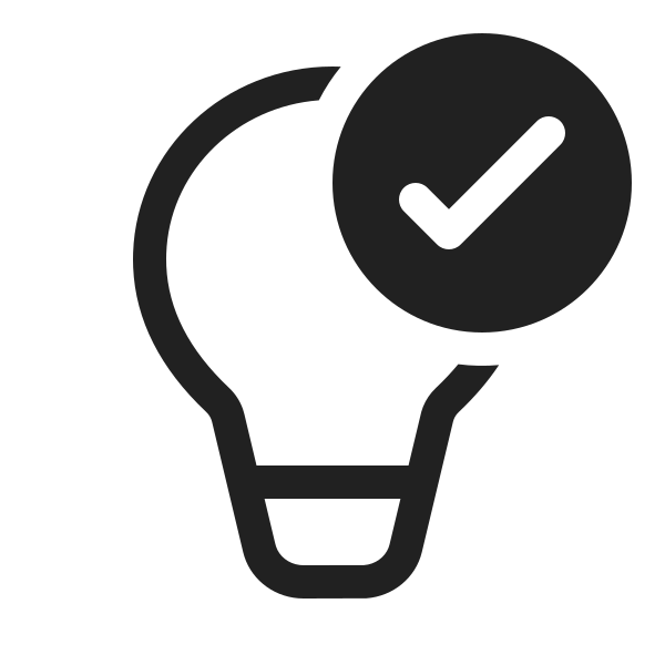 Ic Fluent Lightbulb Checkmark 20 Regular