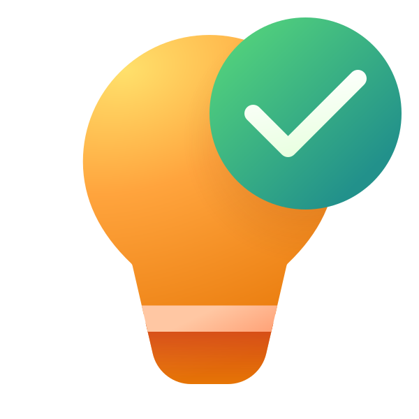 Ic Fluent Lightbulb Checkmark 24 Color