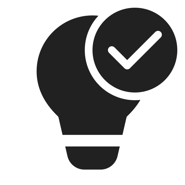 Ic Fluent Lightbulb Checkmark 24 Filled