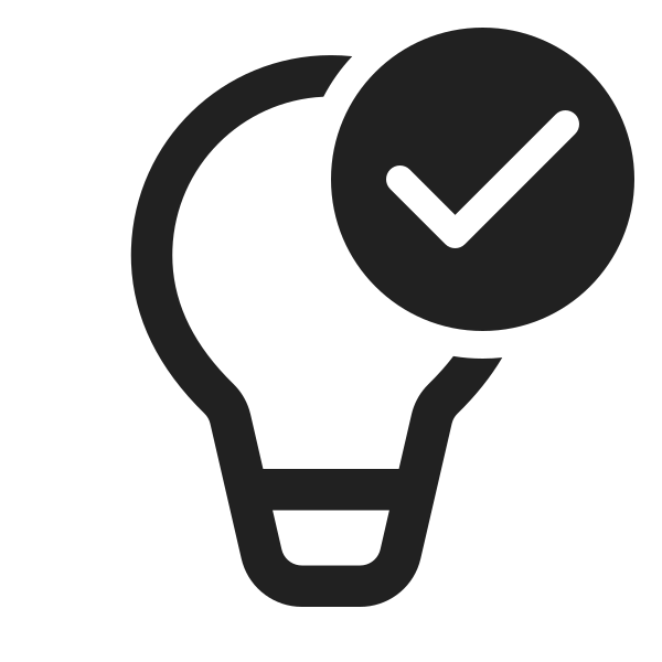 Ic Fluent Lightbulb Checkmark 24 Regular