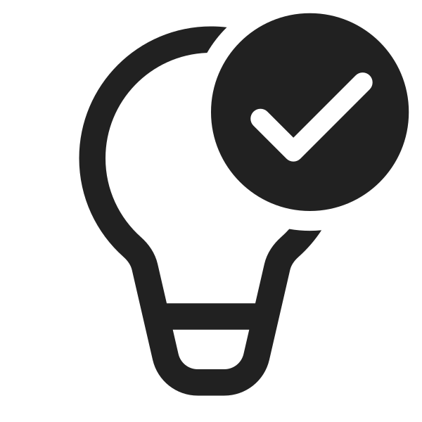 Ic Fluent Lightbulb Checkmark 32 Regular
