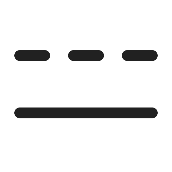 Ic Fluent Line Horizontal 2 Dashes Solid 24 Regular
