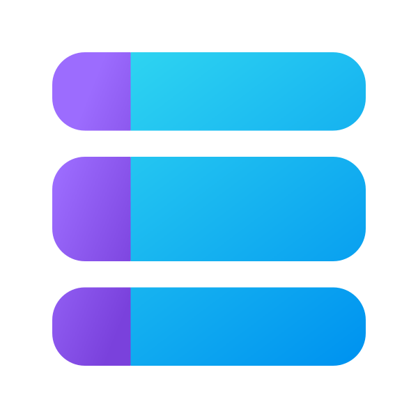 Ic Fluent List Bar 16 Color