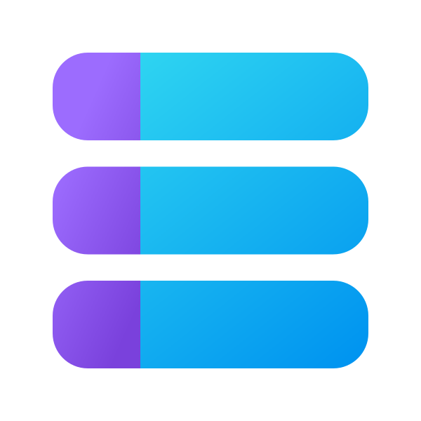 Ic Fluent List Bar 24 Color