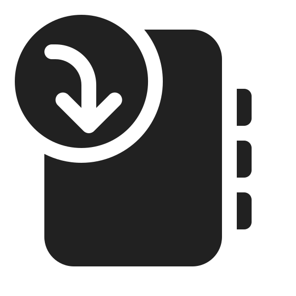 Ic Fluent Notebook Arrow Curve Down 20 Filled