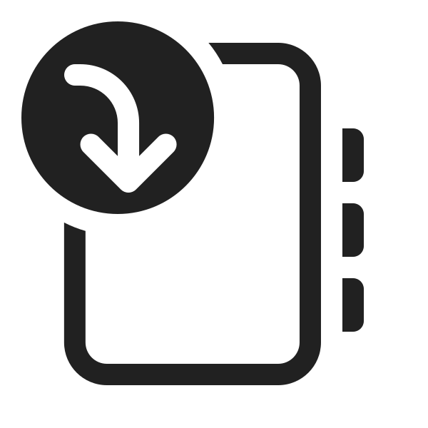 Ic Fluent Notebook Arrow Curve Down 20 Regular