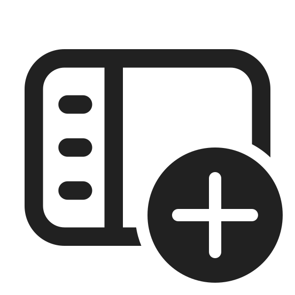 Ic Fluent Panel Left Text Add 24 Regular