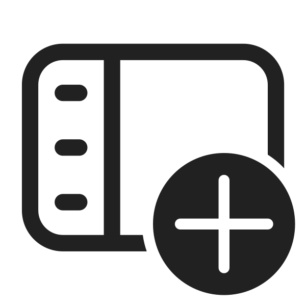 Ic Fluent Panel Left Text Add 28 Regular