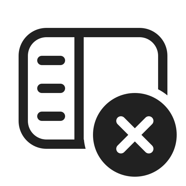 Ic Fluent Panel Left Text Dismiss 20 Regular