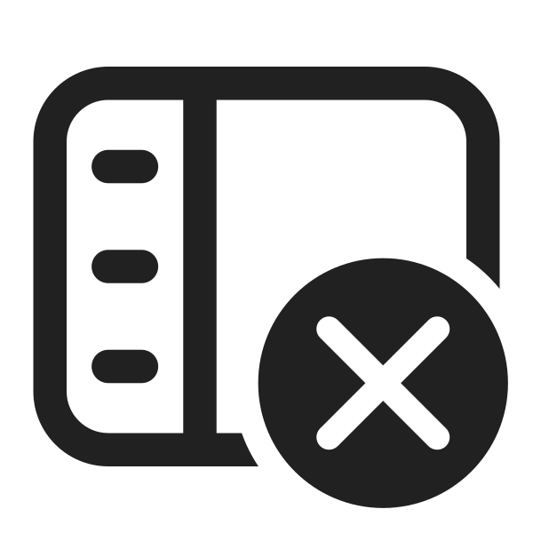Ic Fluent Panel Left Text Dismiss 32 Regular