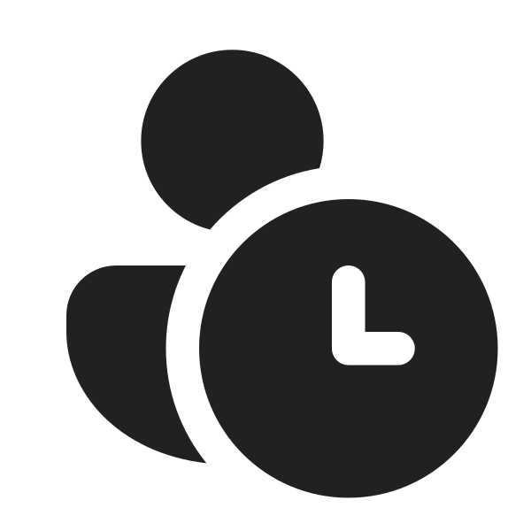 Ic Fluent Person Clock 16 Filled