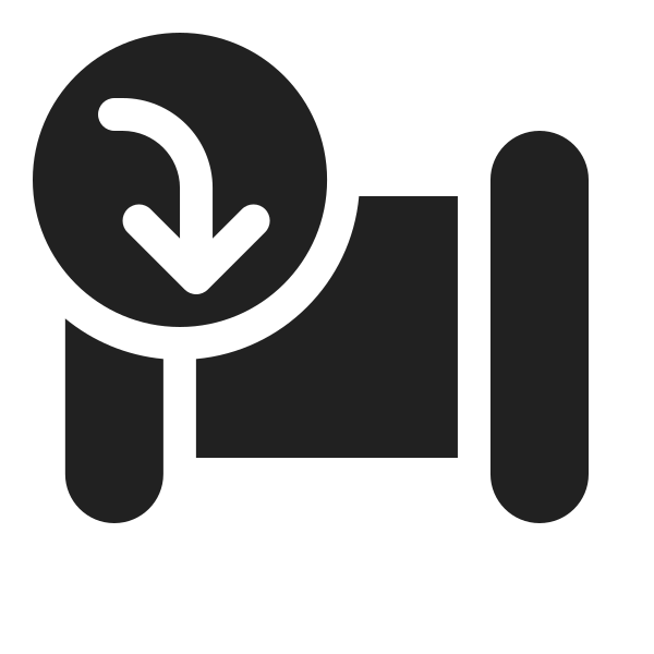 Ic Fluent Pipeline Arrow Curve Down 20 Filled