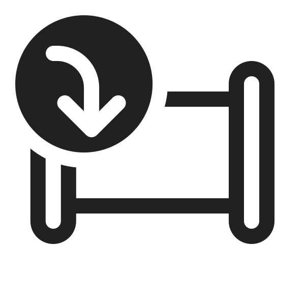 Ic Fluent Pipeline Arrow Curve Down 20 Regular