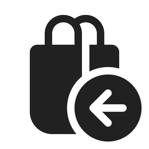 Ic Fluent Shopping Bag Arrow Left 20 Filled