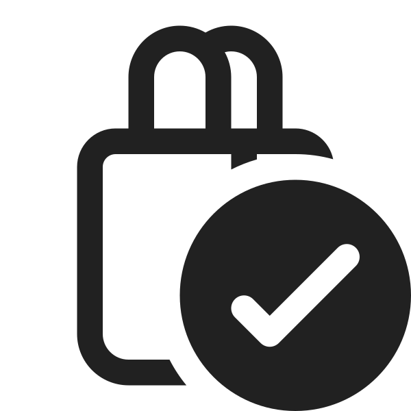 Ic Fluent Shopping Bag Checkmark 16 Regular