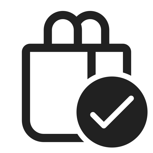 Ic Fluent Shopping Bag Checkmark 28 Regular