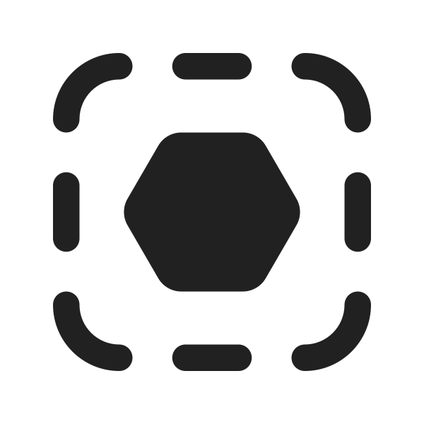 Ic Fluent Square Hint Hexagon 16 Filled