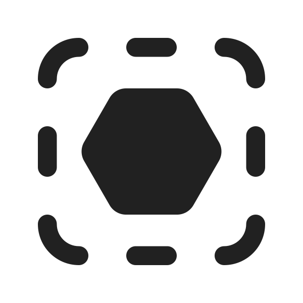 Ic Fluent Square Hint Hexagon 24 Filled