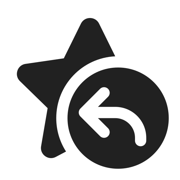Ic Fluent Star Arrow Back 16 Filled