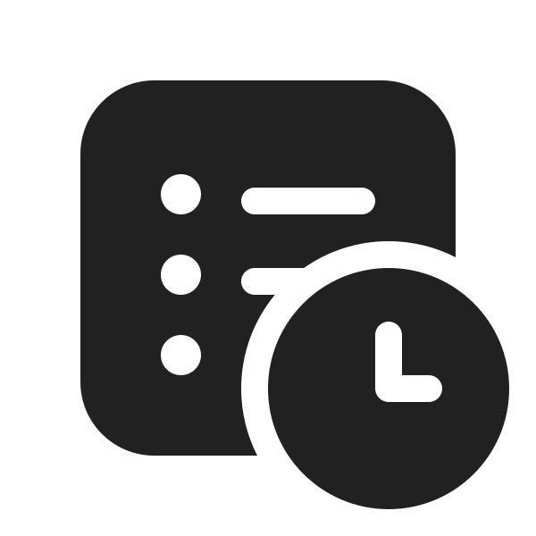 Ic Fluent Text Bullet List Square Clock 20 Filled