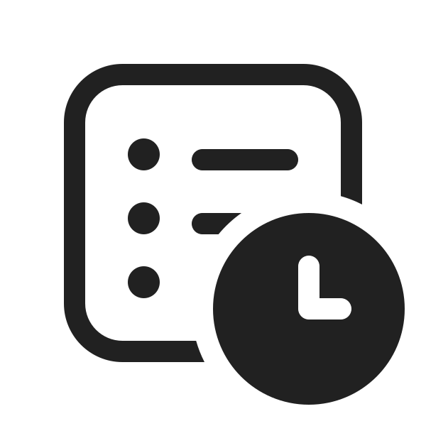 Ic Fluent Text Bullet List Square Clock 20 Regular