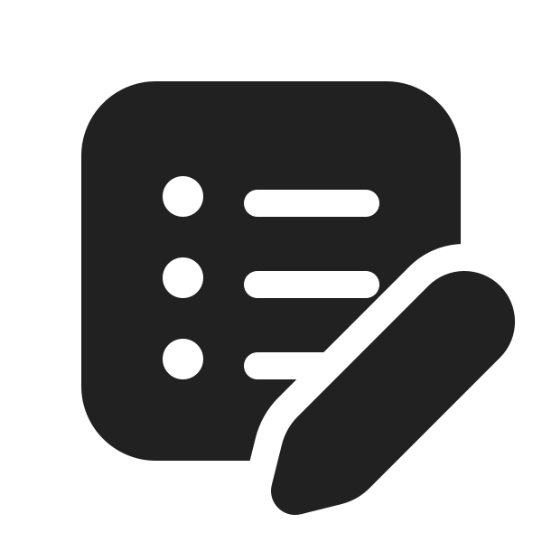 Ic Fluent Text Bullet List Square Edit 20 Filled