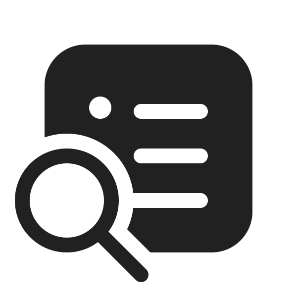 Ic Fluent Text Bullet List Square Search 20 Filled