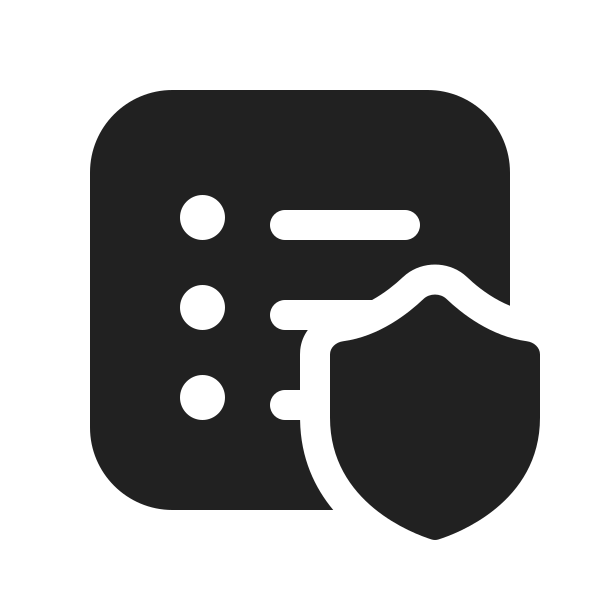 Ic Fluent Text Bullet List Square Shield 20 Filled