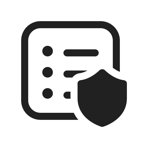 Ic Fluent Text Bullet List Square Shield 20 Regular