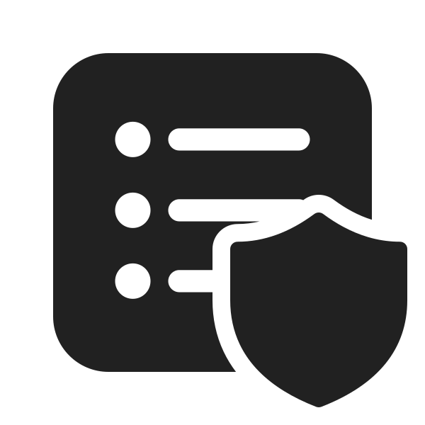 Ic Fluent Text Bullet List Square Shield 48 Filled