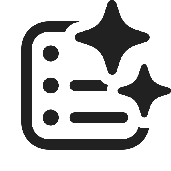 Ic Fluent Text Bullet List Square Sparkle 16 Regular