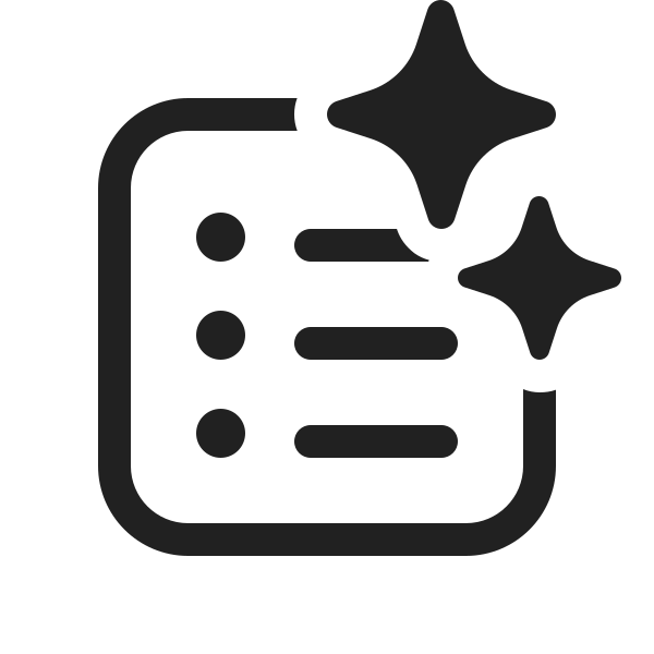 Ic Fluent Text Bullet List Square Sparkle 20 Regular