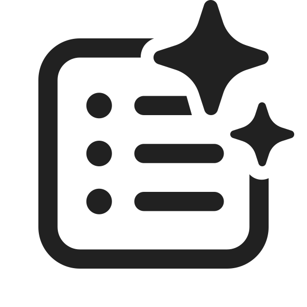 Ic Fluent Text Bullet List Square Sparkle 24 Regular