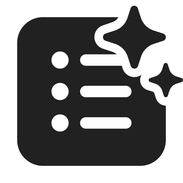 Ic Fluent Text Bullet List Square Sparkle 32 Filled