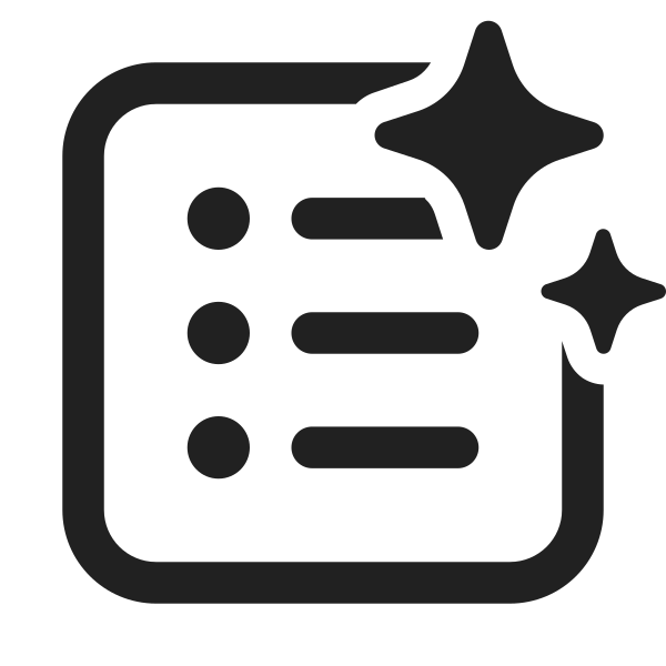 Ic Fluent Text Bullet List Square Sparkle 32 Regular