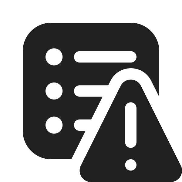 Ic Fluent Text Bullet List Square Warning 16 Filled