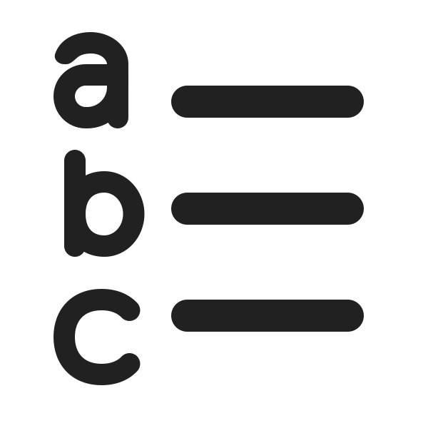 Ic Fluent Text List Abc Lowercase Ltr 20 Filled