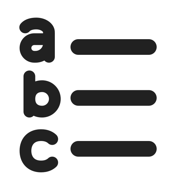 Ic Fluent Text List Abc Lowercase Ltr 24 Filled