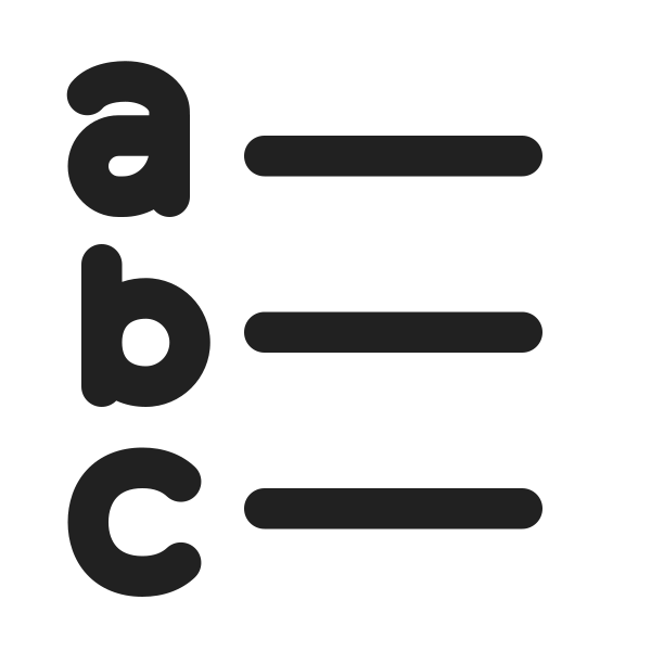 Ic Fluent Text List Abc Lowercase Ltr 24 Regular