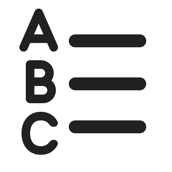 Ic Fluent Text List Abc Uppercase Ltr 20 Filled